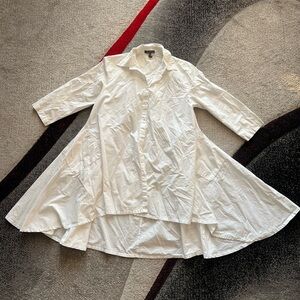 Gracia White High Low Tulip A Line Dress